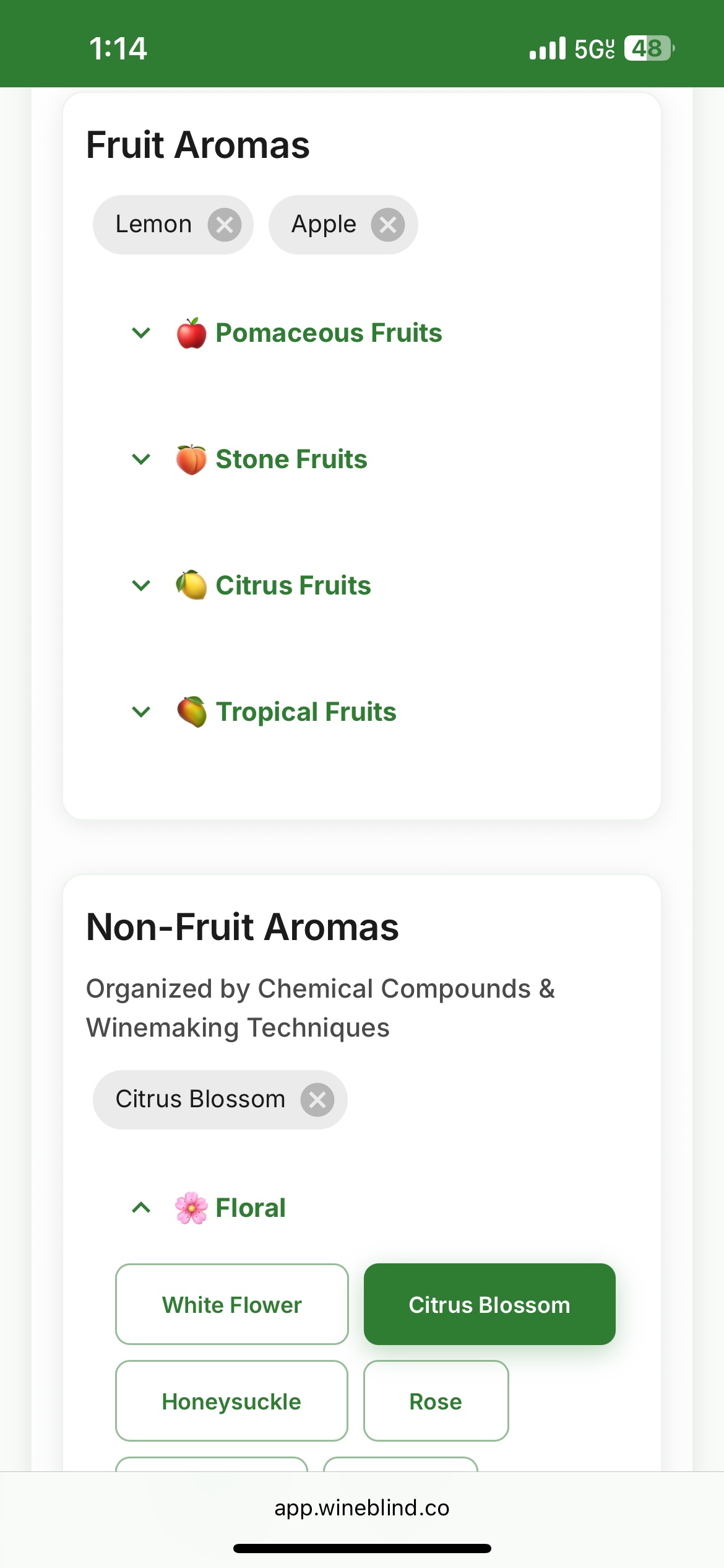 WineBlind mobile app screenshot